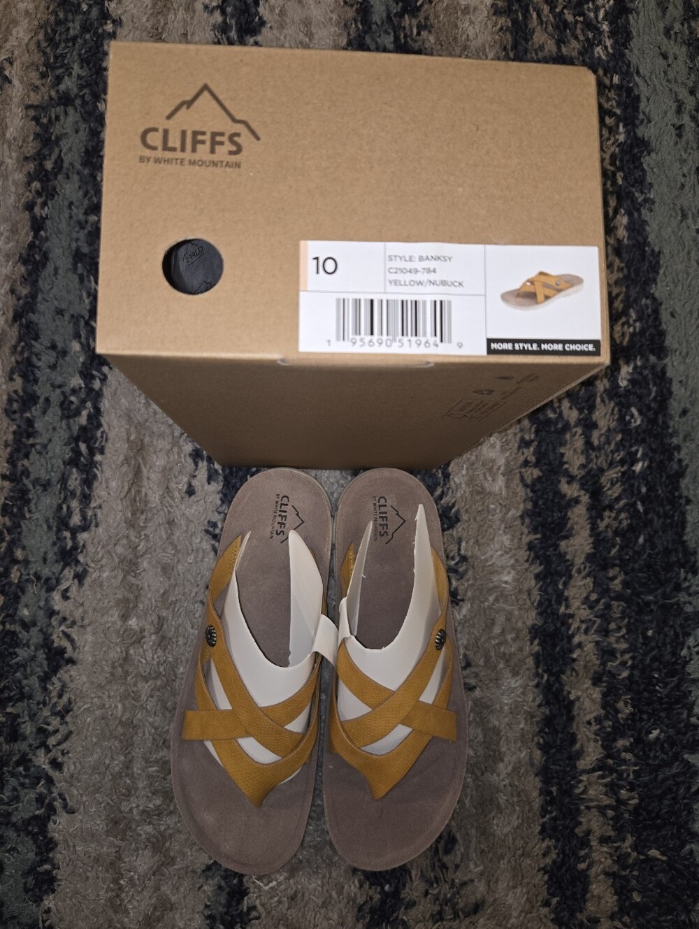 Cliffs by WHITE MOUNTAIN Women's Mustard Yellow Crisscross Sandals - Picture 5 of 7